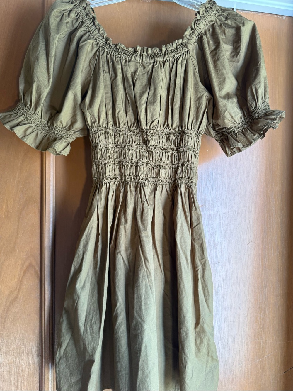 Levi's Olive Green Smocked Midi Dress Size XL